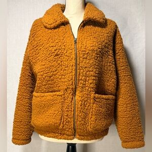 Pink Rose Warm Sherpa Jacket in Rich Autumn Color.